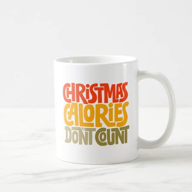 Caneca De Café Calorias de Natal engraçadas Não Conte Design (Direita)