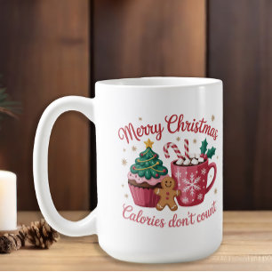 Caneca De Café Calorias de Natal Feliz Não Conte Cupcake de Cacau