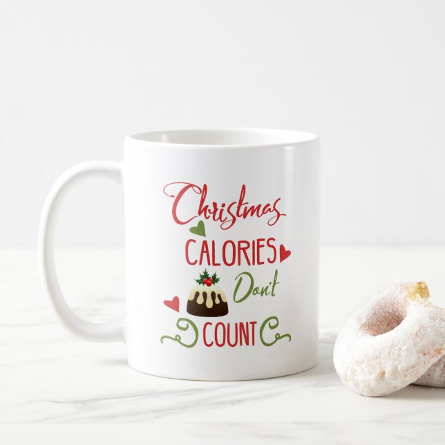 Caneca De Café calorias de natal não contam citação de feriado en (Com Donut)