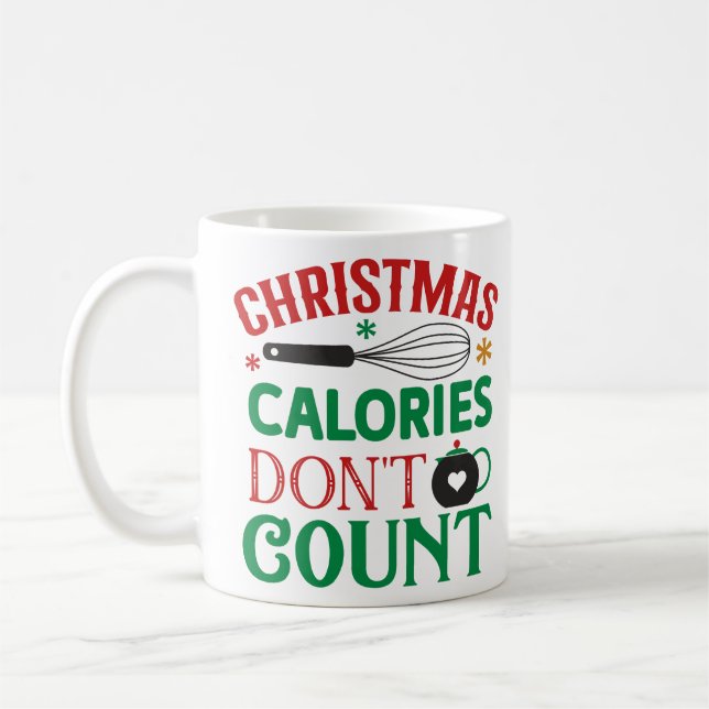 Caneca De Café Calorias de Natal não contam; Natal; (Esquerda)