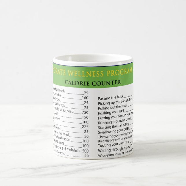 Caneca De Café Calorias do trabalho (Centro)