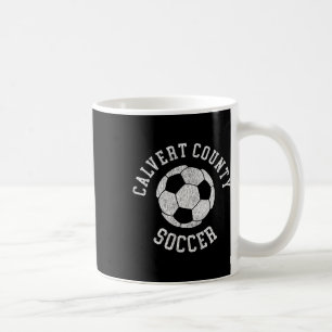 Caneca De Café Calvert County Soccer Retro Desgastado 90's Antigo