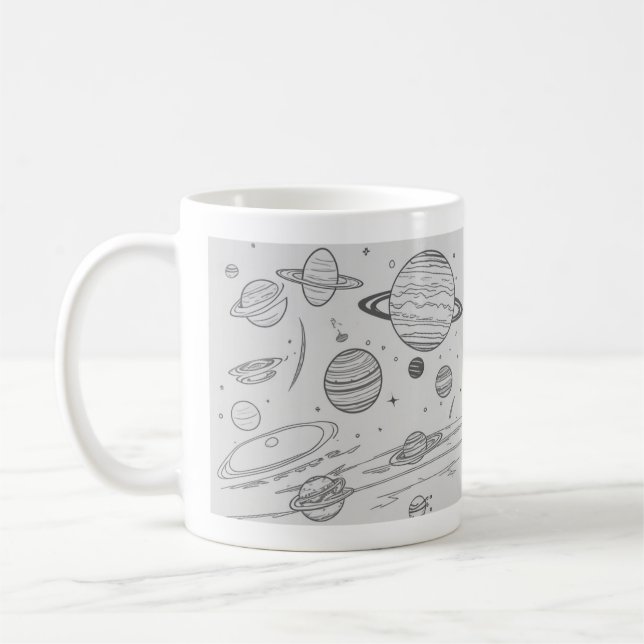 Caneca De Café Cama Clássica de PLANETAS (Esquerda)