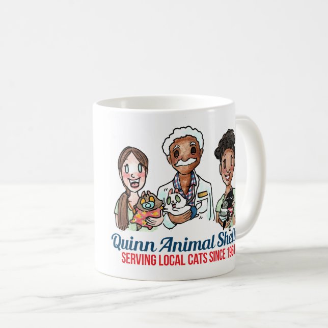 Caneca De Café Cama de abrigo de animais de quinn (Frente Esquerda)