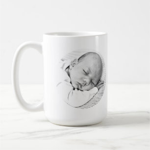 Caneca De Café "Cama de Bebê Personalizada - Presente de Nascimen