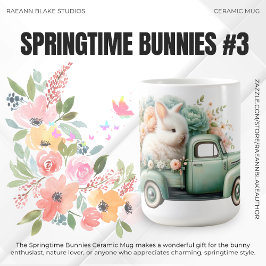 Caneca De Café Cama de cerâmica "Springtime Bunnies"