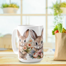 Caneca De Café Cama de cerâmica "Springtime Bunnies"