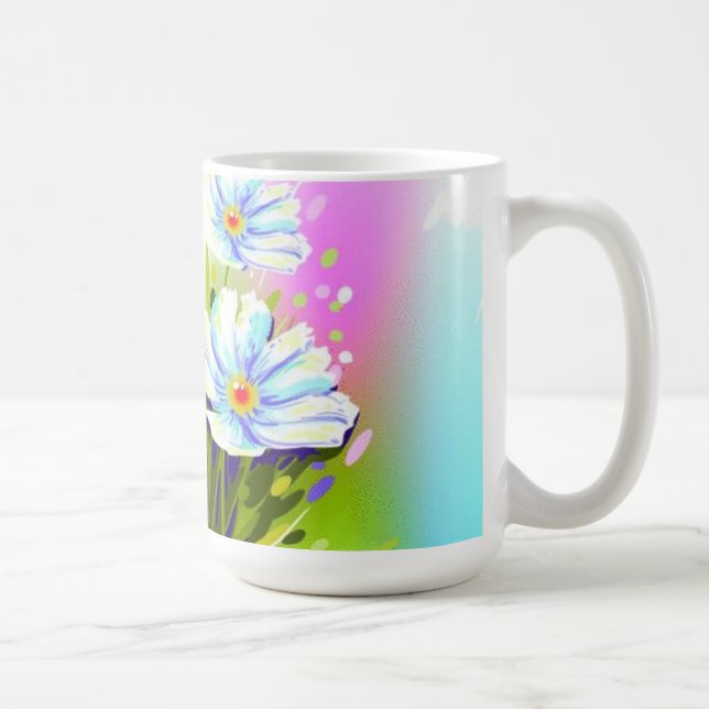 Caneca De Café Cama de Flores de Água (Direita)