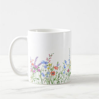 Caneca De Café Cama de Flores Selvagens