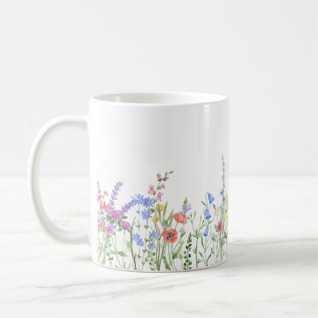 Caneca De Café Cama de Flores Selvagens (Esquerda)