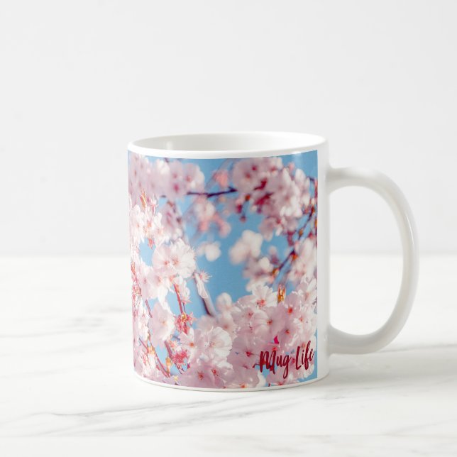 Caneca De Café Cama de Fotografias de Cherry Blossom (Direita)