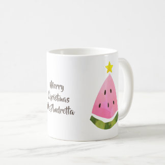 Caneca De Café Cama de Mensagens de Árvore de Melancia de Natal d