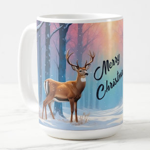 Caneca De Café Cama De Natal De Texto Personalizado Em Uma Flores