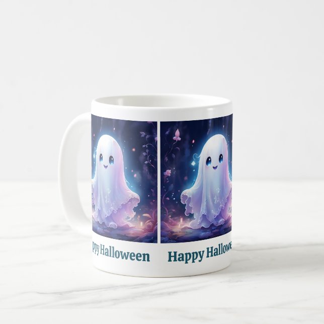 Caneca De Café Cama Fantasma Cachorro (Frente Esquerda)