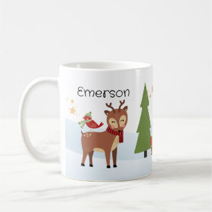 Caneca De Café Cama Personalizada de Natal de Animais da Floresta