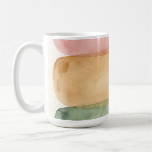 Caneca De Café Camadas de Bloco de Cor Pastel Aquarela