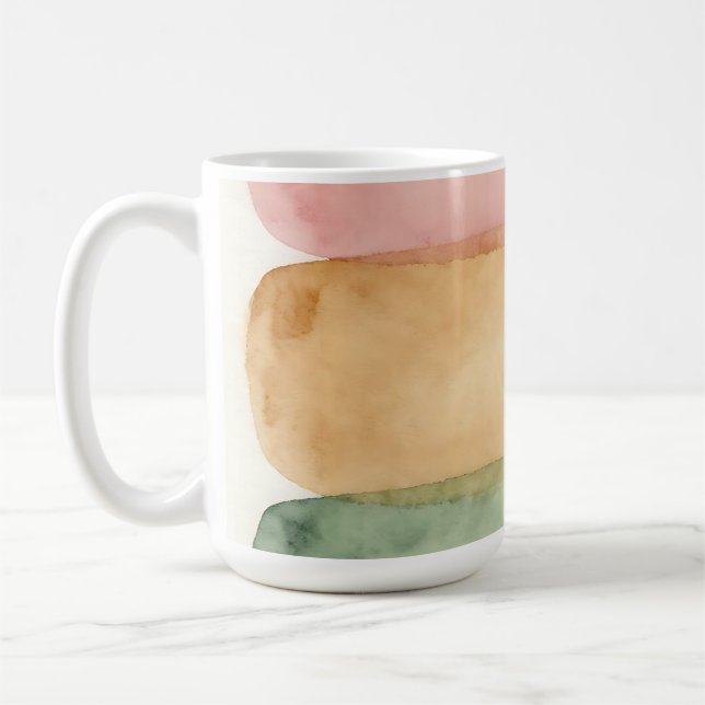 Caneca De Café Camadas de Bloco de Cor Pastel Aquarela (Esquerda)