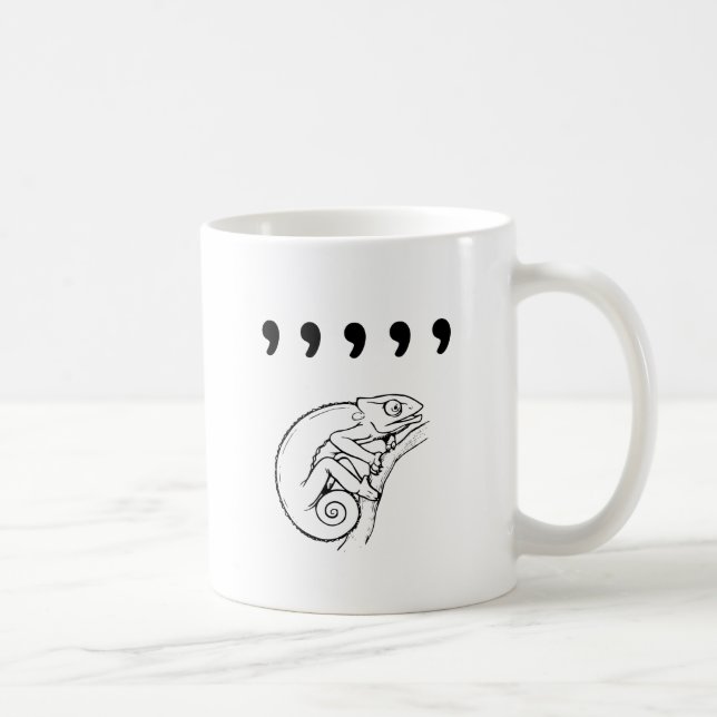 Caneca De Café Camaleão da vírgula (Direita)