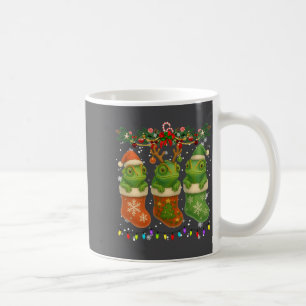 Caneca De Café Camaleão em Meias de Natal Luzes Camaleão Natal