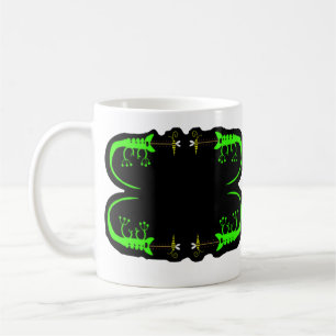 Caneca De Café Camaleão verde e Inseto