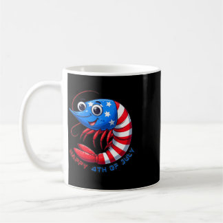 Caneca De Café Camarão Feliz Celebra 4 De Julho Crianças Homens M
