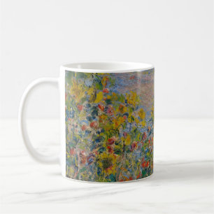 Caneca De Café Camas de Flores em Vétheuil, Paisagem Impressionis