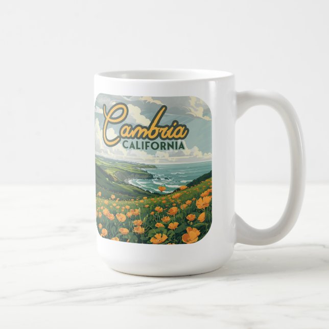 Caneca De Café Cambria California Poppies Flores do Pacífico (Direita)
