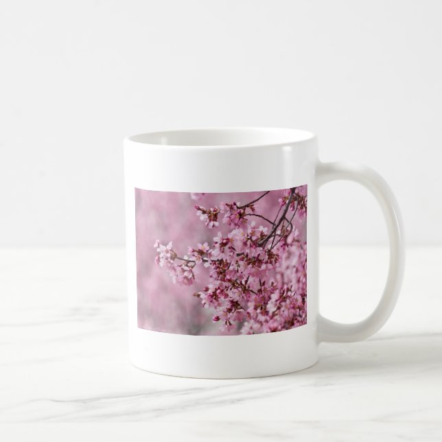 Caneca De Café Camélias Sakura Camadas Rosa Pastel (Direita)