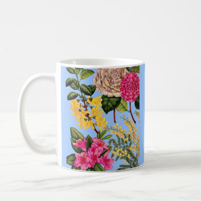 Caneca De Café camellia, forsythia, rododendron e acácia (Esquerda)