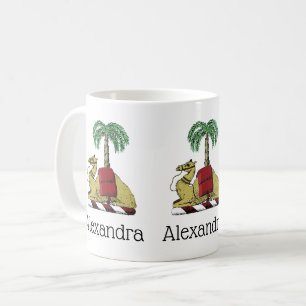 Caneca De Café Camelo Heráldico Árvore Palma Cor Brasão de Armas