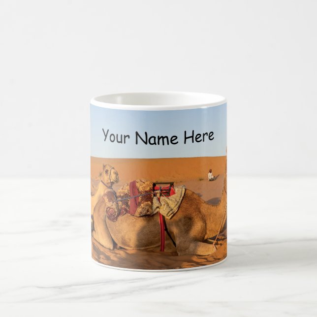 Caneca De Café Camelos no deserto de Omã (Centro)