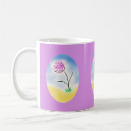 Caneca De Café Cameo estilizado de uma flor feliz -