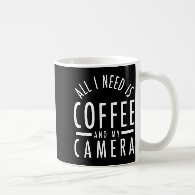 Caneca De Café Câmera & Café - Citação Engraçada de Fotografia Fo (Direita)