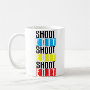 Caneca De Café Câmera Dispara Edita Dispara Edita Dispara E... Fo