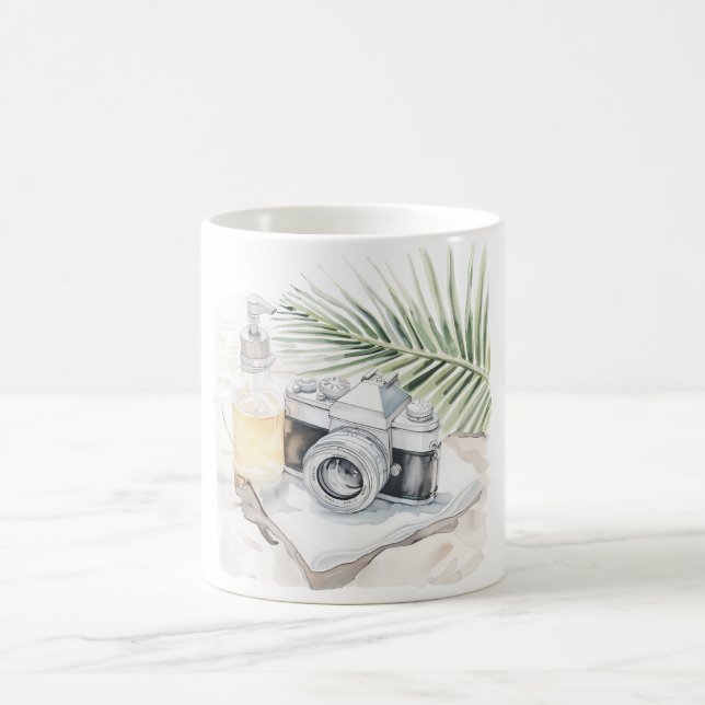 Caneca De Café Câmera Folhas Tropicais (Centro)