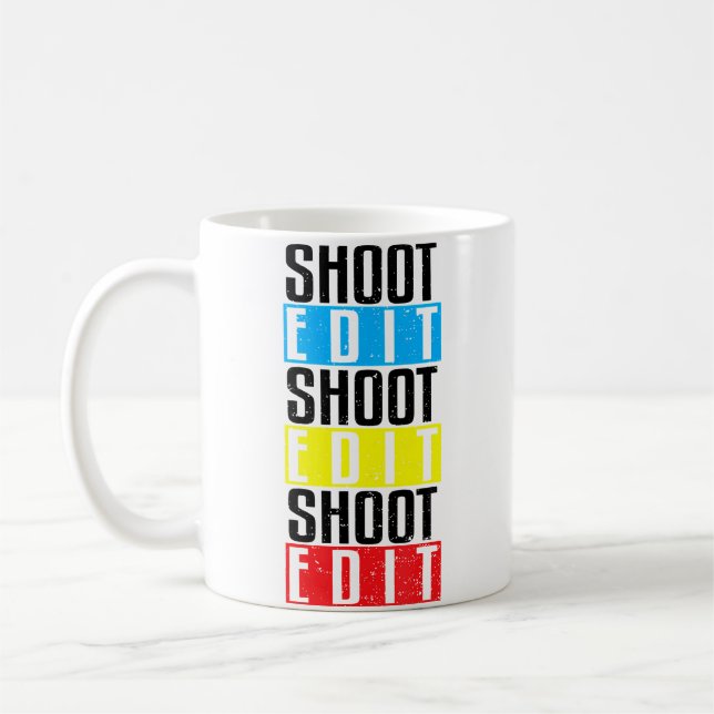 Caneca De Café Camera Shoot Edit Shoot Edit Shoot E... Photograph (Esquerda)