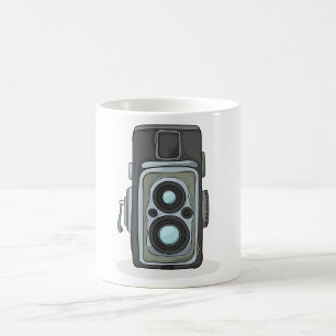 Caneca De Café Câmera TLR Vintage de Lente Dupla Reflex