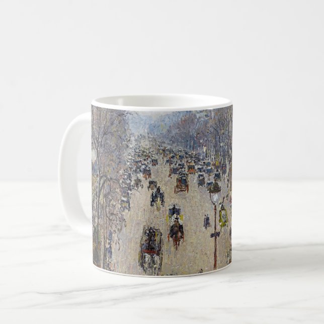 Caneca De Café Camille Pissarro - Boulevard Montmartre, manhã (Frente Esquerda)