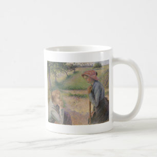 Caneca De Café Camille Pissarro   duas mulheres novas do camponê