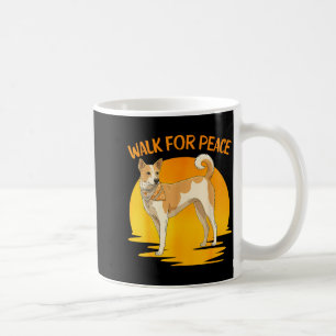 Caneca De Café Caminhada de Arte Paz Aloka Cachorro Minimalista