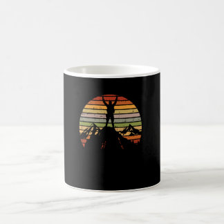 Caneca De Café Caminhada na Montanha Viagem Retro Mochileiro Alpi
