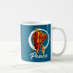 Caneca De Café Caminhada pela paz monges budistas paz aloka cão h