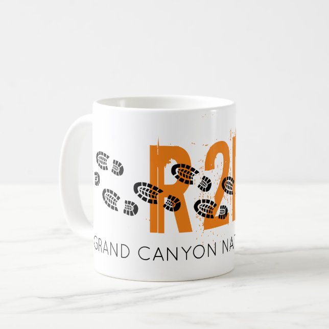 Caneca De Café Caminhando Boots R2R Grand Canyon Viagem Souvenir (Frente Esquerda)