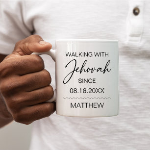 Caneca De Café Caminhando com Jeová Desde Preto e Branco
