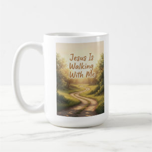 Caneca De Café Caminhando comigo Religiosamente