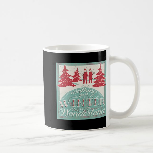 Caneca De Café Caminhando Em Uma Terra de Maravilhas de Inverno  (Direita)
