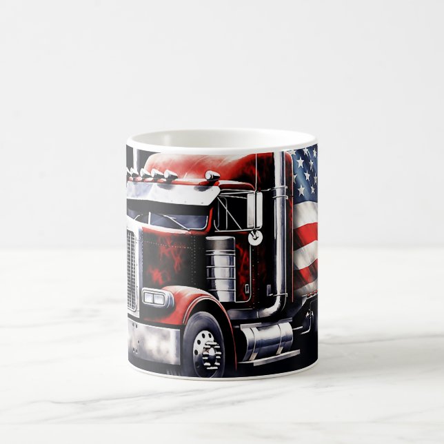 Caneca De Café Caminhão com bandeira americana (Centro)