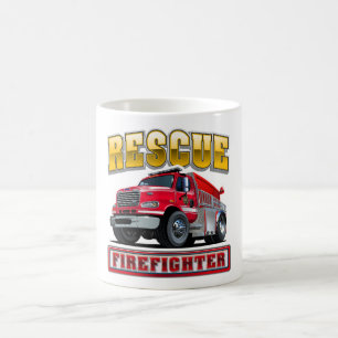 Caneca De Café Caminhão de bombeiros de desenho animado