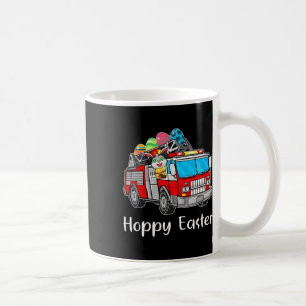 Caneca De Café Caminhão de Bombeiros Dia da Páscoa Coelhinhos Ovo