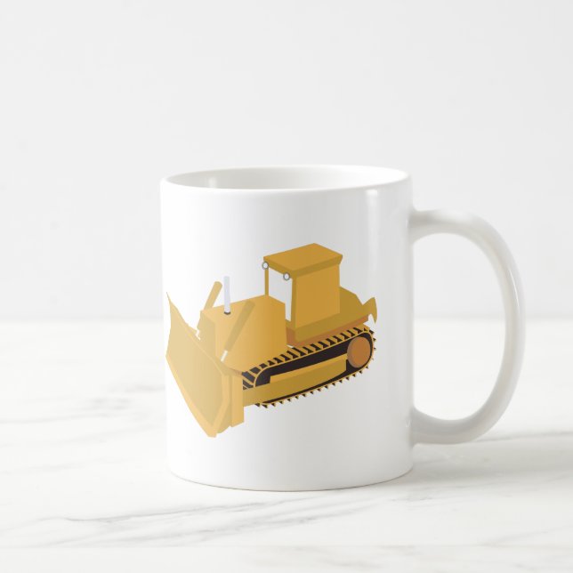 Caneca De Café Caminhão de Construção Bulldozer (Direita)